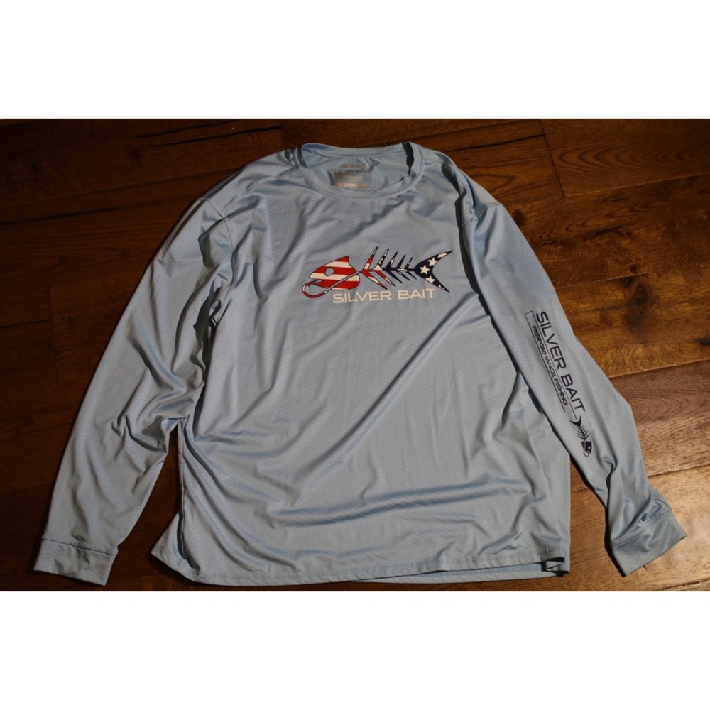 Silver Bait Fishing Long Sleeve Shirt Mens Size XXL
